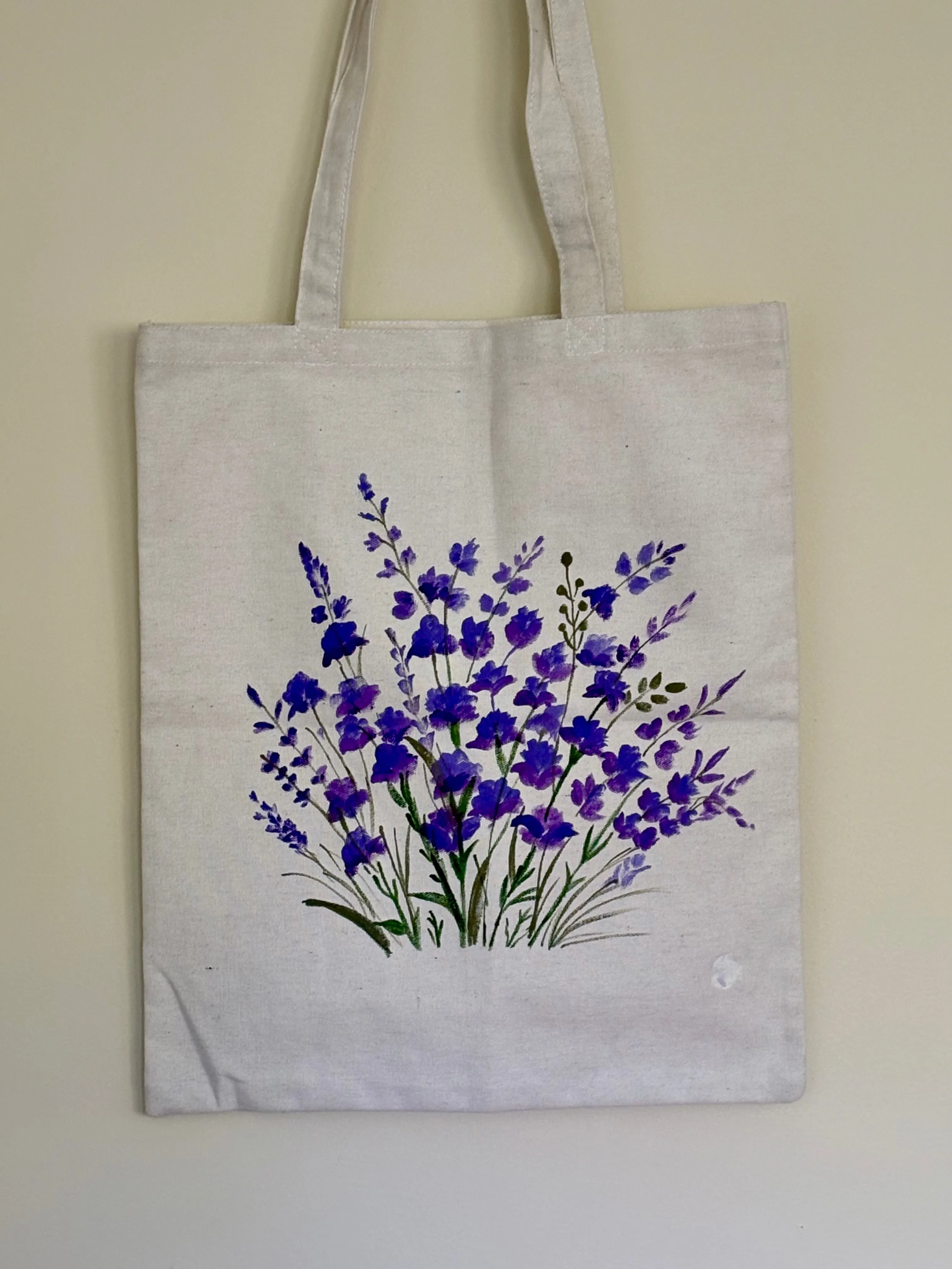 Vibrant Violets - Hand Painted, Canvas Tote Bag