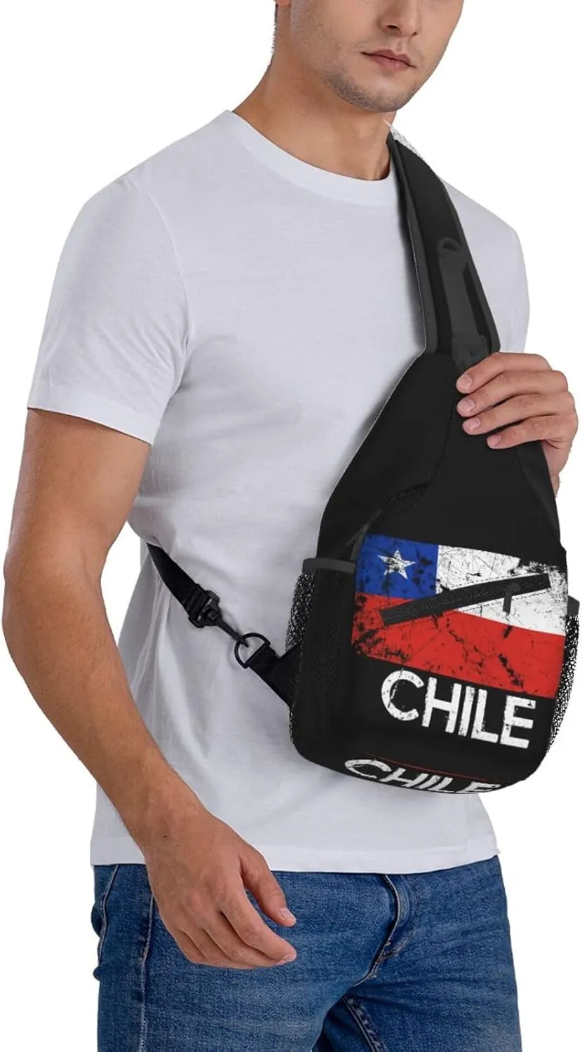 Vintage Half South African American Flag Sling Bag Adjustable Chest Bags Crossbody Bag Travel Shoulder Backpack
