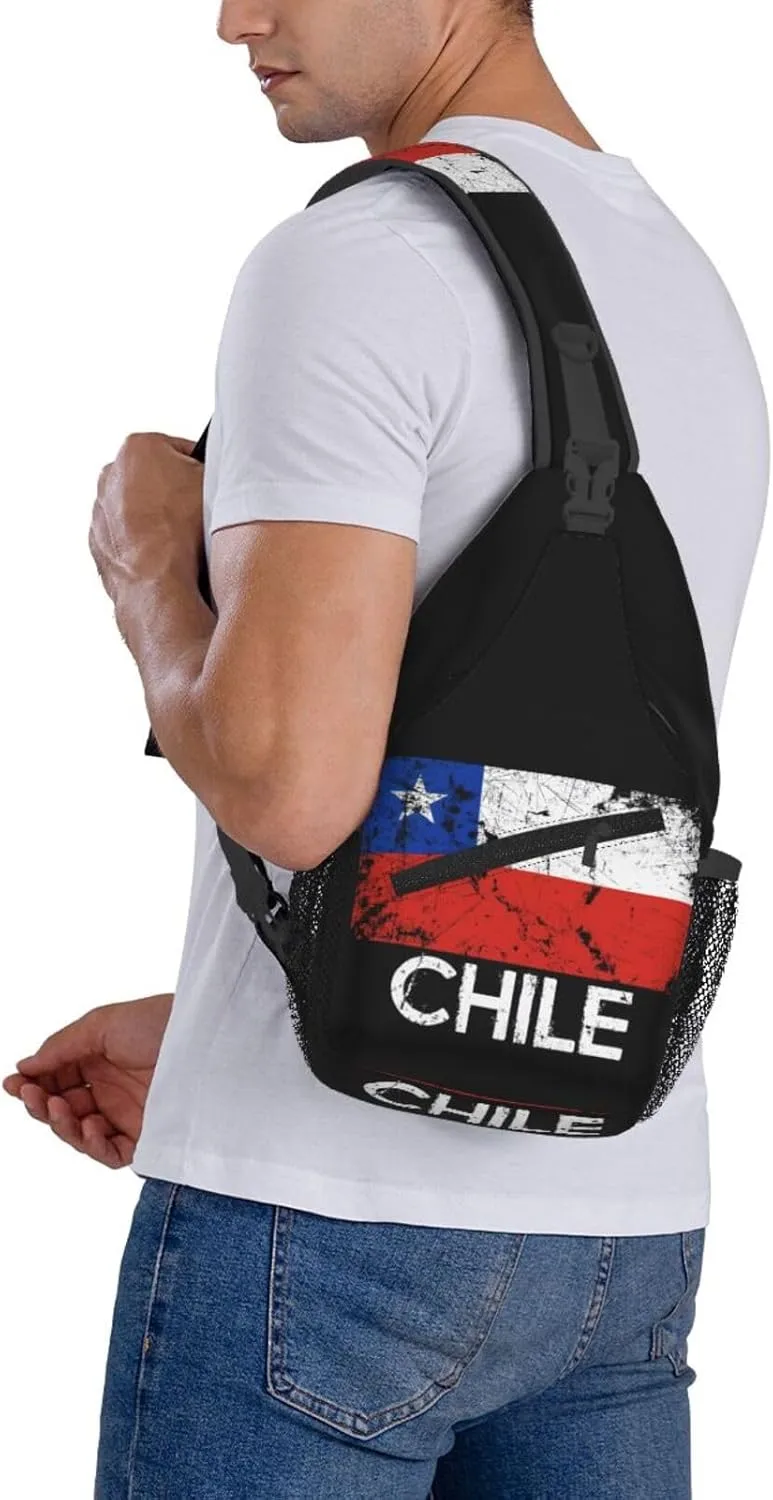 Vintage Half South African American Flag Sling Bag Adjustable Chest Bags Crossbody Bag Travel Shoulder Backpack