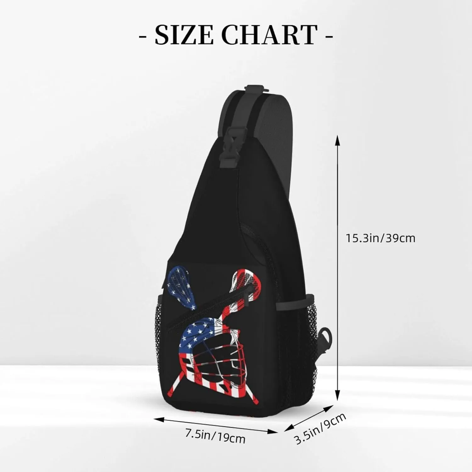 Vintage Wrestling Wrestle Wrestler American Flag Sling Bag Chest Bags Casual Crossbody Bag Travel Shoulder Backpack