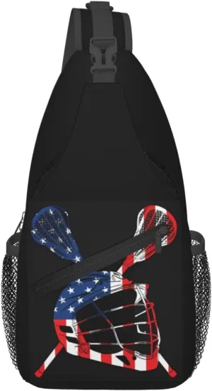 Vintage Wrestling Wrestle Wrestler American Flag Sling Bag Chest Bags Casual Crossbody Bag Travel Shoulder Backpack