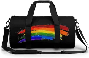 Watercolor Rainbow Flag Novelty Large Duffel Bag Lightweight Gym Bag Travel Tote Bags