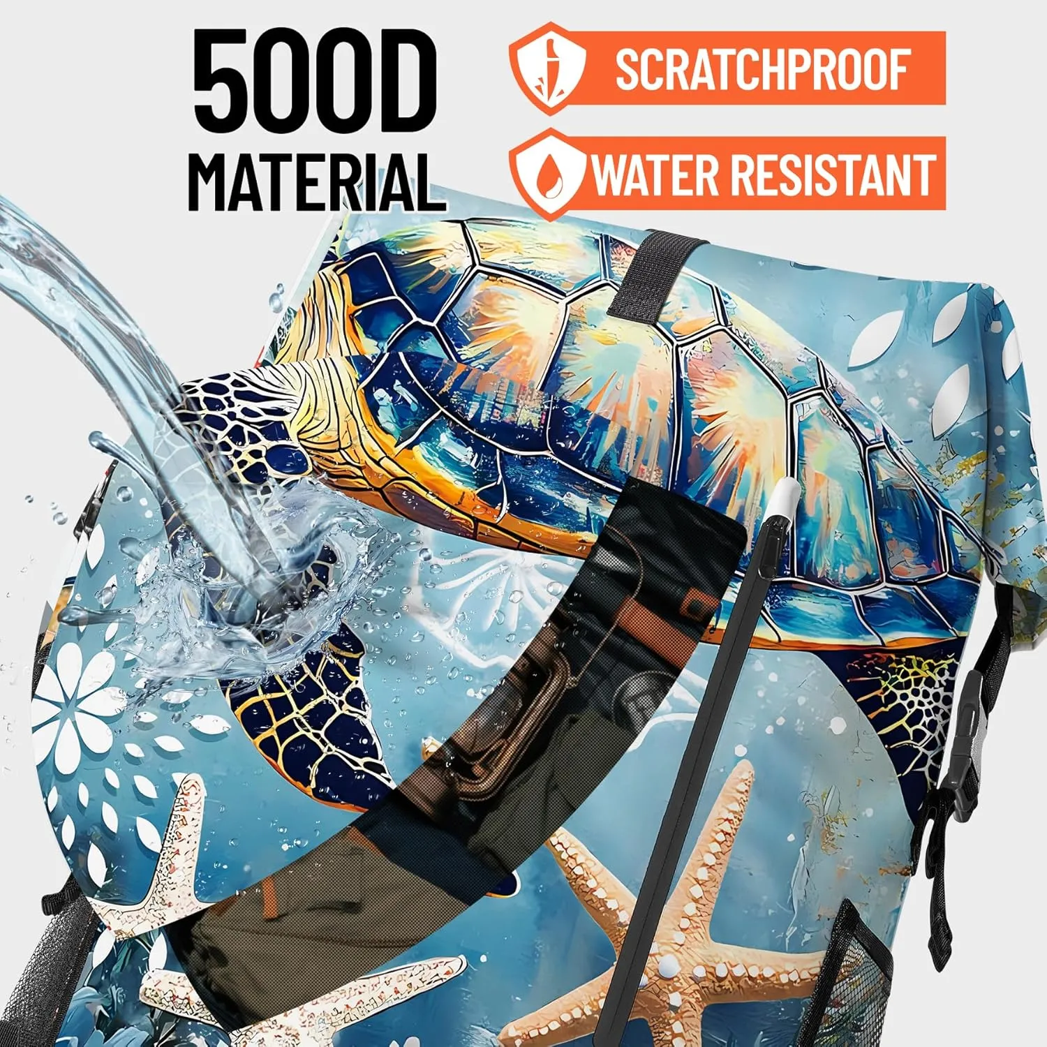 Waterproof Dry Bag Heavy Duty Marine Dry Bags for Kayaking Hiking Sea Turtle Nautical Starfish Backpack Roll-Top Closure Bag - Backpack Waterproof Phone Case 35L/55L/85L