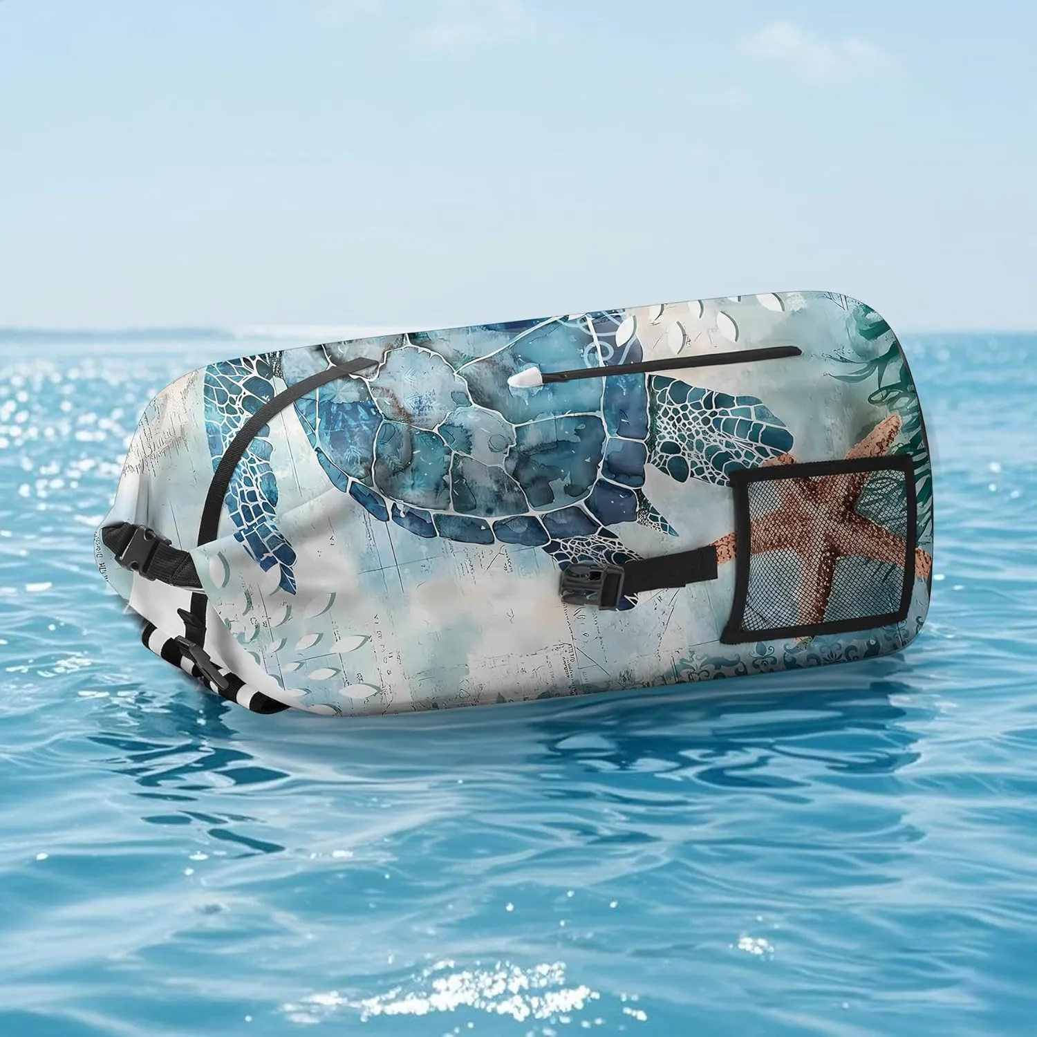 Waterproof Dry Bag Heavy Duty Marine Dry Bags for Kayaking Hiking Sea Turtle Nautical Starfish Backpack Roll-Top Closure Bag - Backpack Waterproof Phone Case 35L/55L/85L