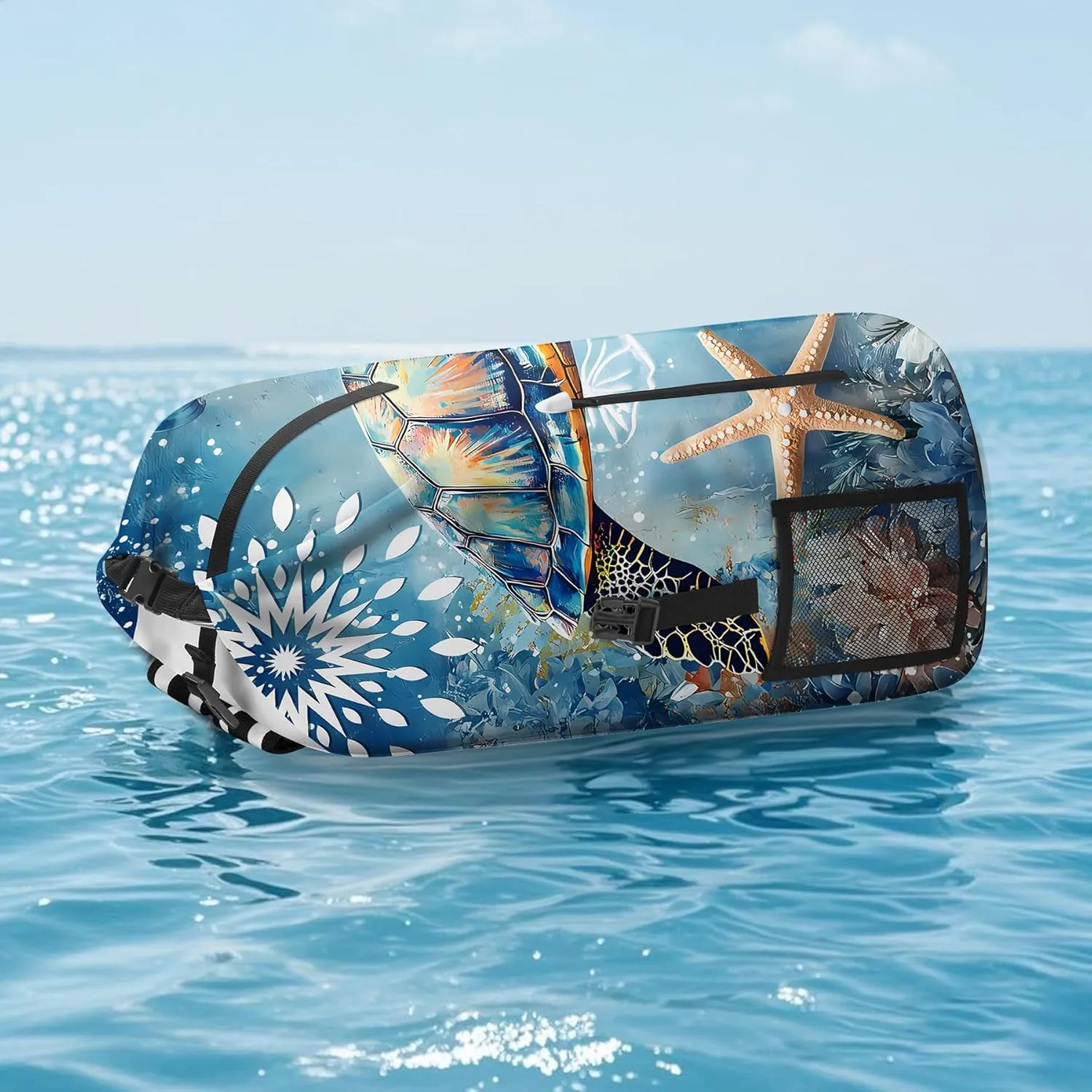 Waterproof Dry Bag Heavy Duty Marine Dry Bags for Kayaking Hiking Sea Turtle Nautical Starfish Backpack Roll-Top Closure Bag - Backpack Waterproof Phone Case 35L/55L/85L