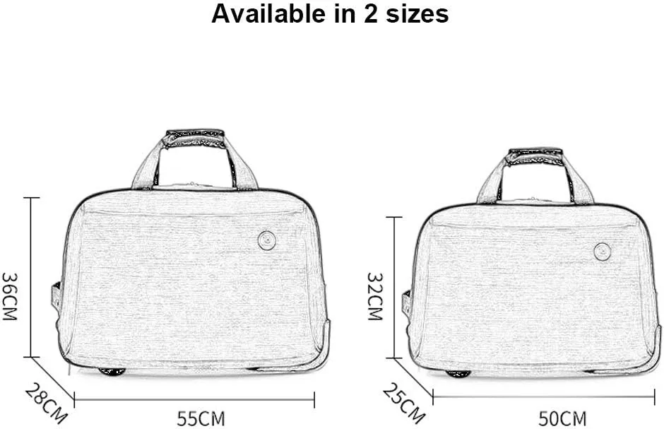 Waterproof Rolling Duffel Bag Wheeled Business Carry on Luggage, Soft Rolling Tote Travel Bag Suitcases on Wheels, Overnight Weekender Bags for Man