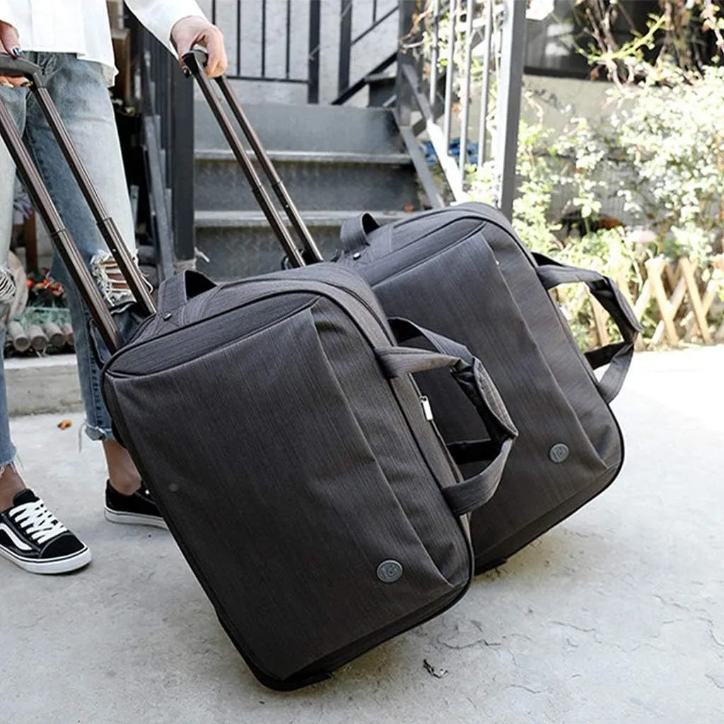 Waterproof Rolling Duffel Bag Wheeled Business Carry on Luggage, Soft Rolling Tote Travel Bag Suitcases on Wheels, Overnight Weekender Bags for Man