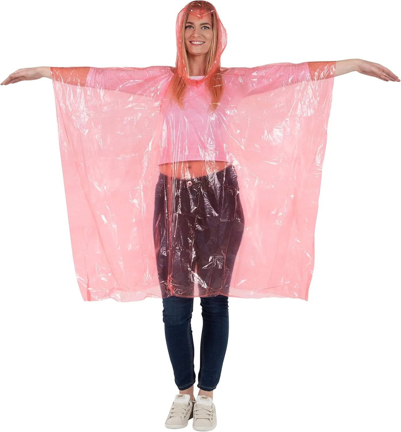 Wealers Rain Ponchos for Adults Teens Disposable Bulk Pack Emergency Raincoat Parks Outdoors Multi Colors Waterproof