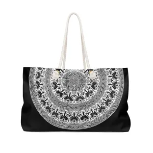 Weekender Tote Bag - Black and White Bohemian