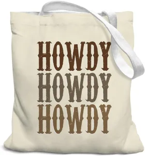 Western Cowgirl Howdy Preppy Canvas Tote Bag, Howdy Sign, Reusable Grocery Bags, Western Retro Shopping Gift Bag for Work Travel Shoulder Bag, Best Gift for Western Cowgirl Lovers