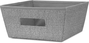 Whitmor 6-Pack Stackable Storage Totes - 10.75"x10"x5" Crosshatch Gray Bins with Durable Construction for Home Organization (Kitchen & Bedroom)