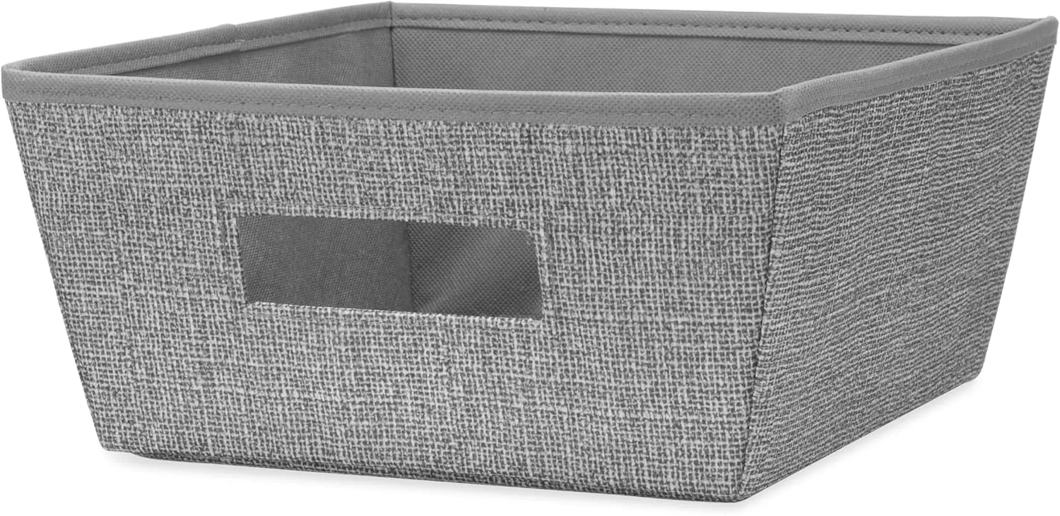 Whitmor 6-Pack Stackable Storage Totes - 10.75"x10"x5" Crosshatch Gray Bins with Durable Construction for Home Organization (Kitchen & Bedroom)