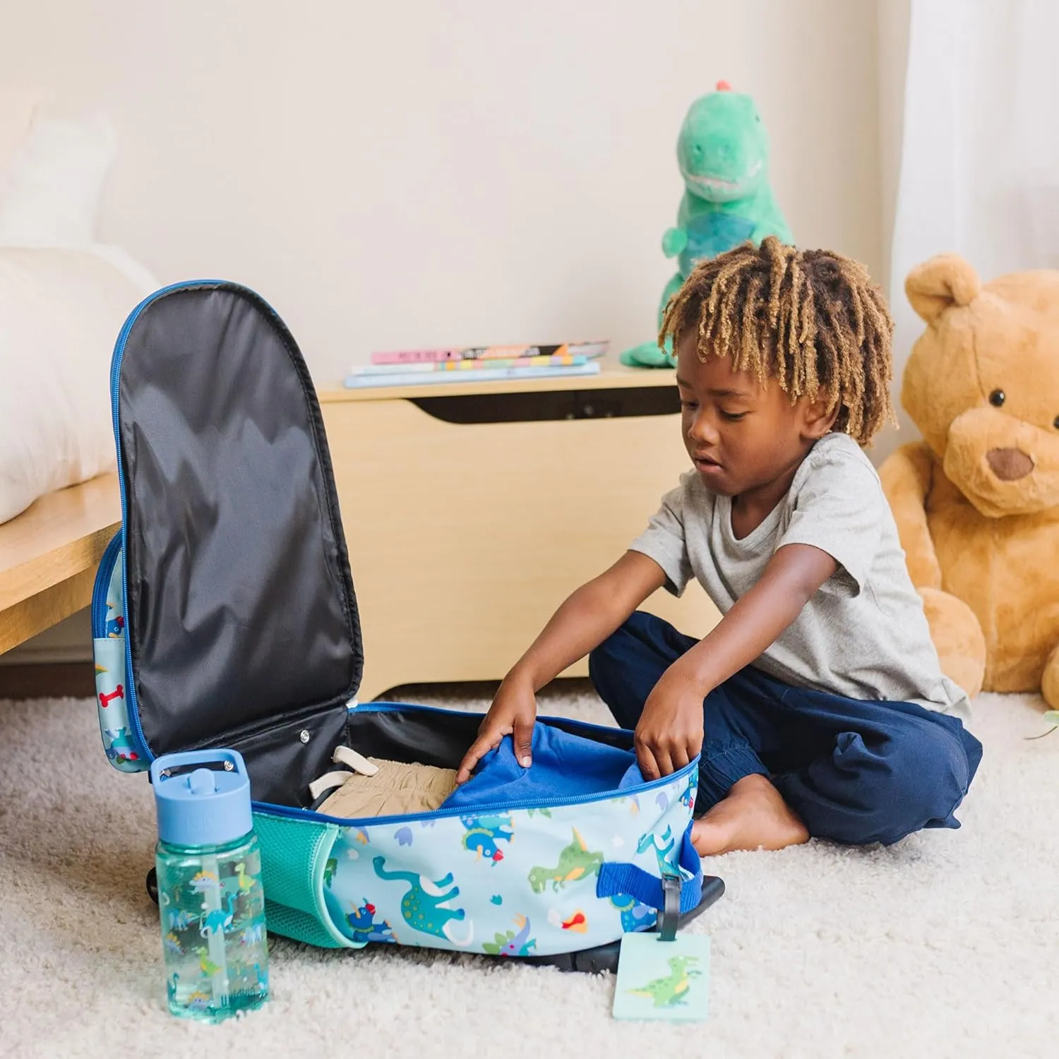 Wildkin Kids Rolling Luggage – Carry-On Size for School & Overnight Travel