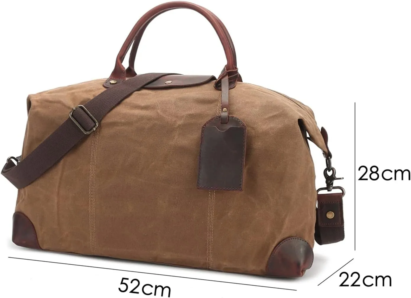 WINVOX Gym Totes Travel Bags Vintage Style Men Duffel Bag Waxed Canvas Travel Handbag Waterproof Large Capacity Men Rucksack(Army Green)