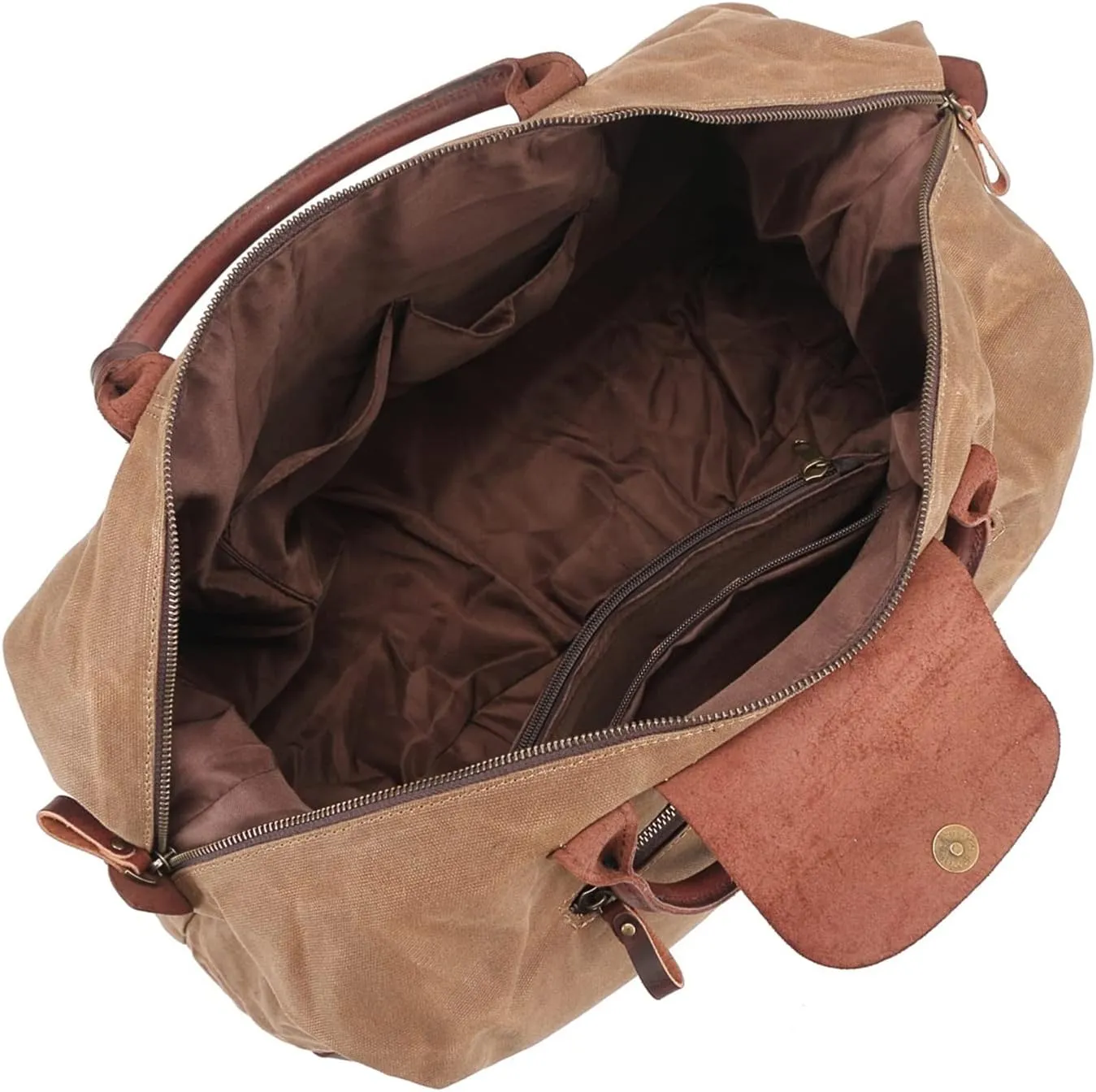 WINVOX Gym Totes Travel Bags Vintage Style Men Duffel Bag Waxed Canvas Travel Handbag Waterproof Large Capacity Men Rucksack(Army Green)