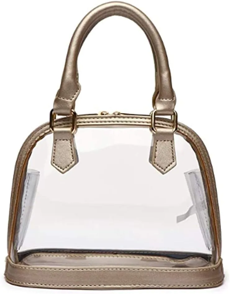 Women Clear Jelly Top Handle Shoulder Crossbody Bag PVC Handbag Purse Totes Satchel