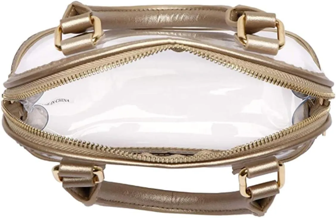 Women Clear Jelly Top Handle Shoulder Crossbody Bag PVC Handbag Purse Totes Satchel