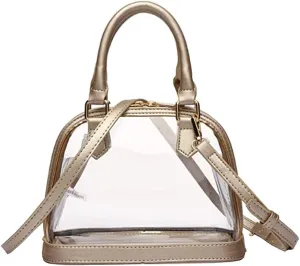 Women Clear Jelly Top Handle Shoulder Crossbody Bag PVC Handbag Purse Totes Satchel