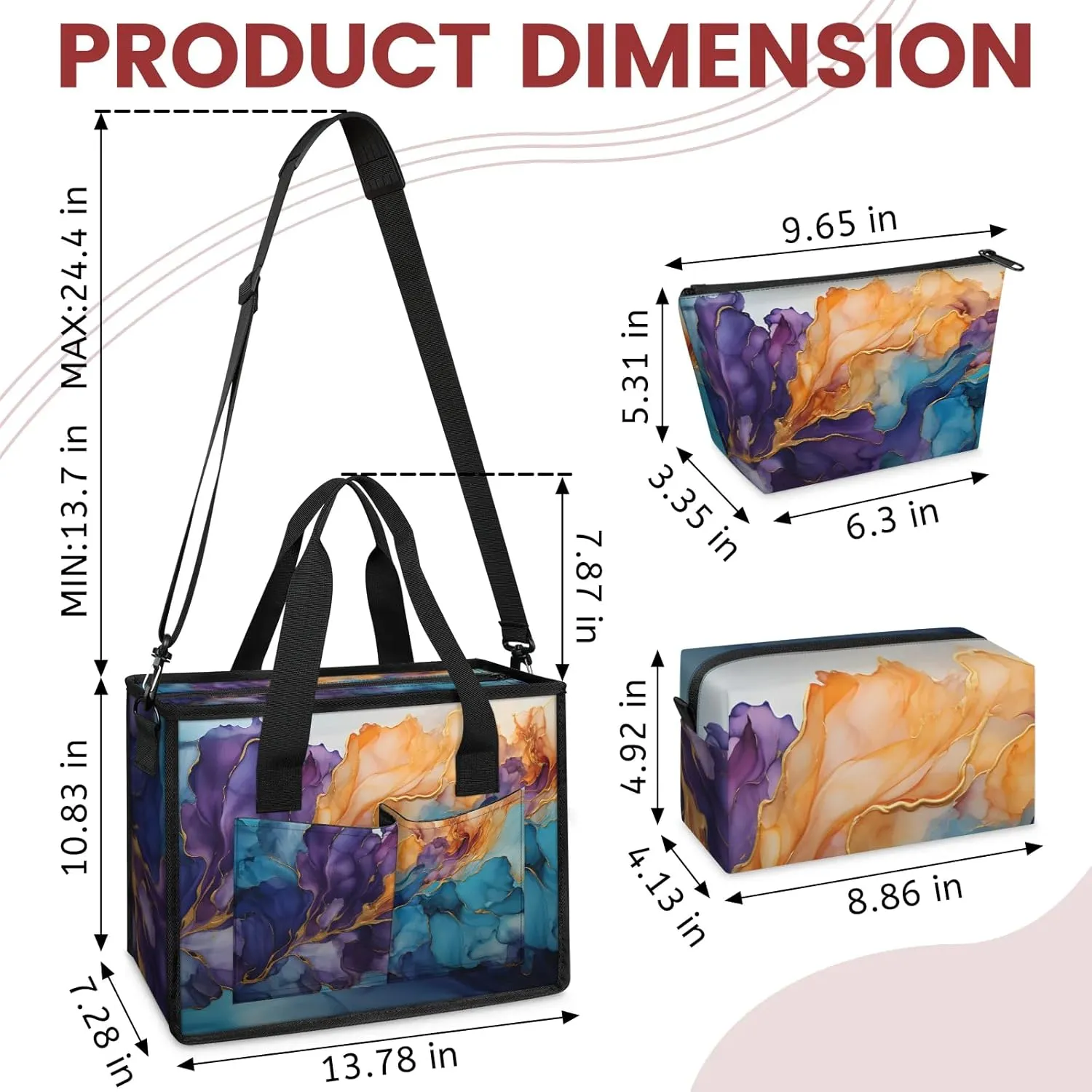 Women Fashion Tote Bag Wallet Shoulder Bags Set 3PCS Top Handle Satchel Purse Large Zippered Handbag Daily Use