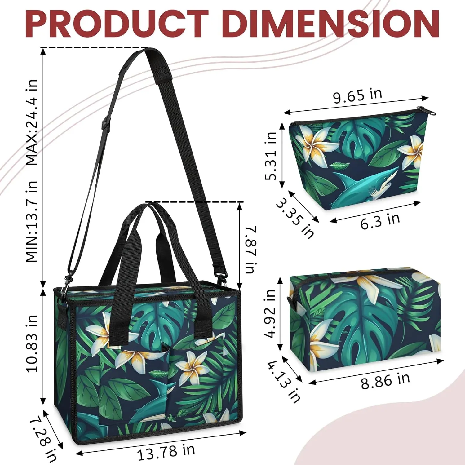 Women Fashion Tote Bag Wallet Shoulder Bags Set 3PCS Top Handle Satchel Purse Large Zippered Handbag Daily Use