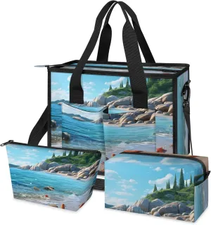 Women Fashion Tote Bag Wallet Shoulder Bags Set 3PCS Top Handle Satchel Purse Large Zippered Handbag Daily Use