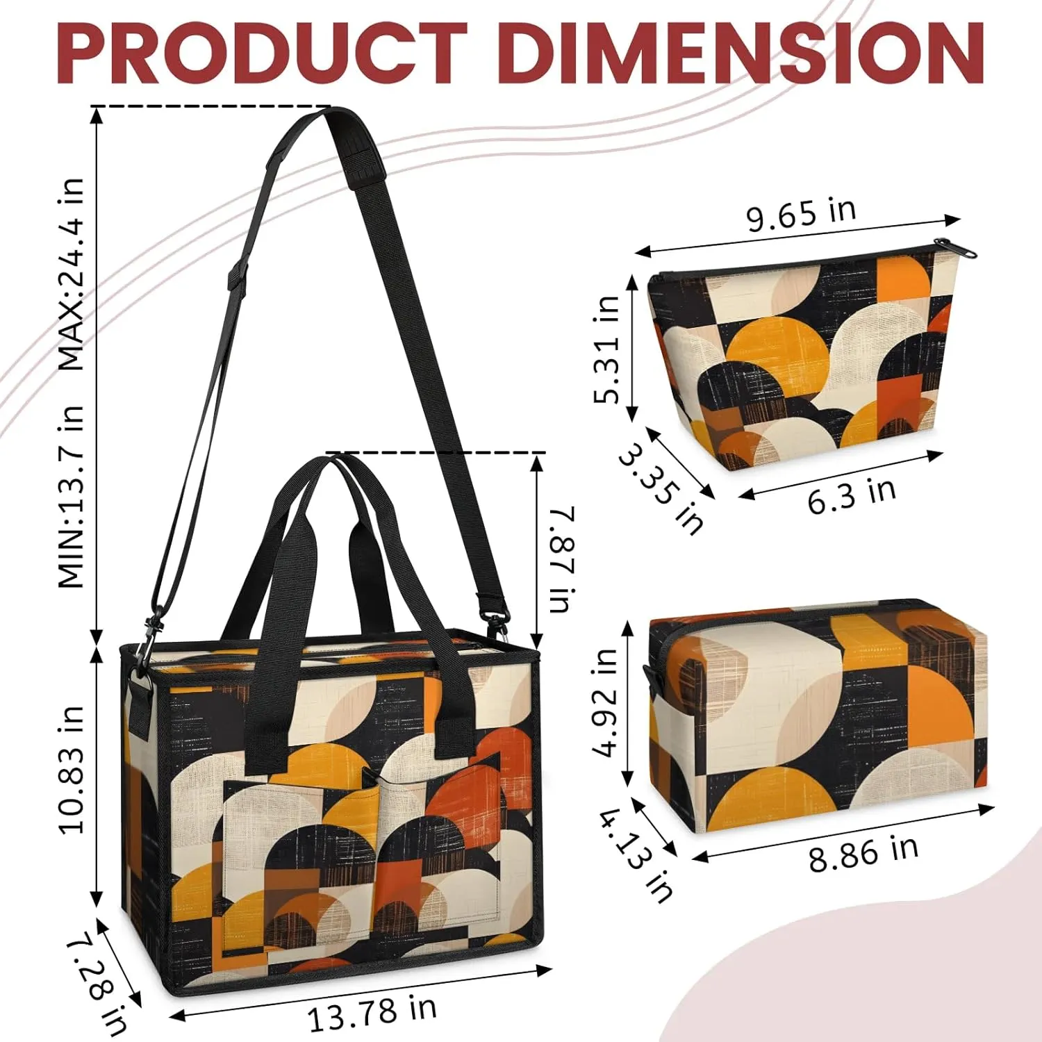 Women Fashion Tote Bag Wallet Shoulder Bags Set 3PCS Top Handle Satchel Purse Large Zippered Handbag Daily Use