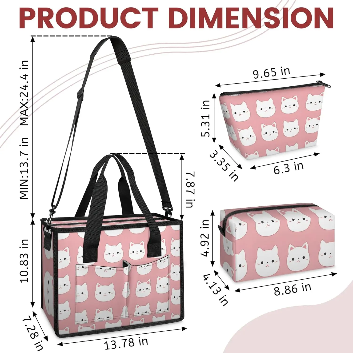Women Fashion Tote Bag Wallet Shoulder Bags Set 3PCS Top Handle Satchel Purse Large Zippered Handbag Daily Use