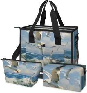 Women Fashion Tote Bag Wallet Shoulder Bags Set 3PCS Top Handle Satchel Purse Large Zippered Handbag Daily Use