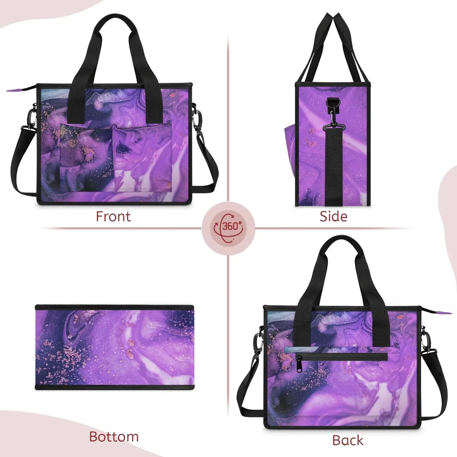 Women Fashion Tote Bag Wallet Shoulder Bags Set 3PCS Top Handle Satchel Purse Large Zippered Handbag Daily Use