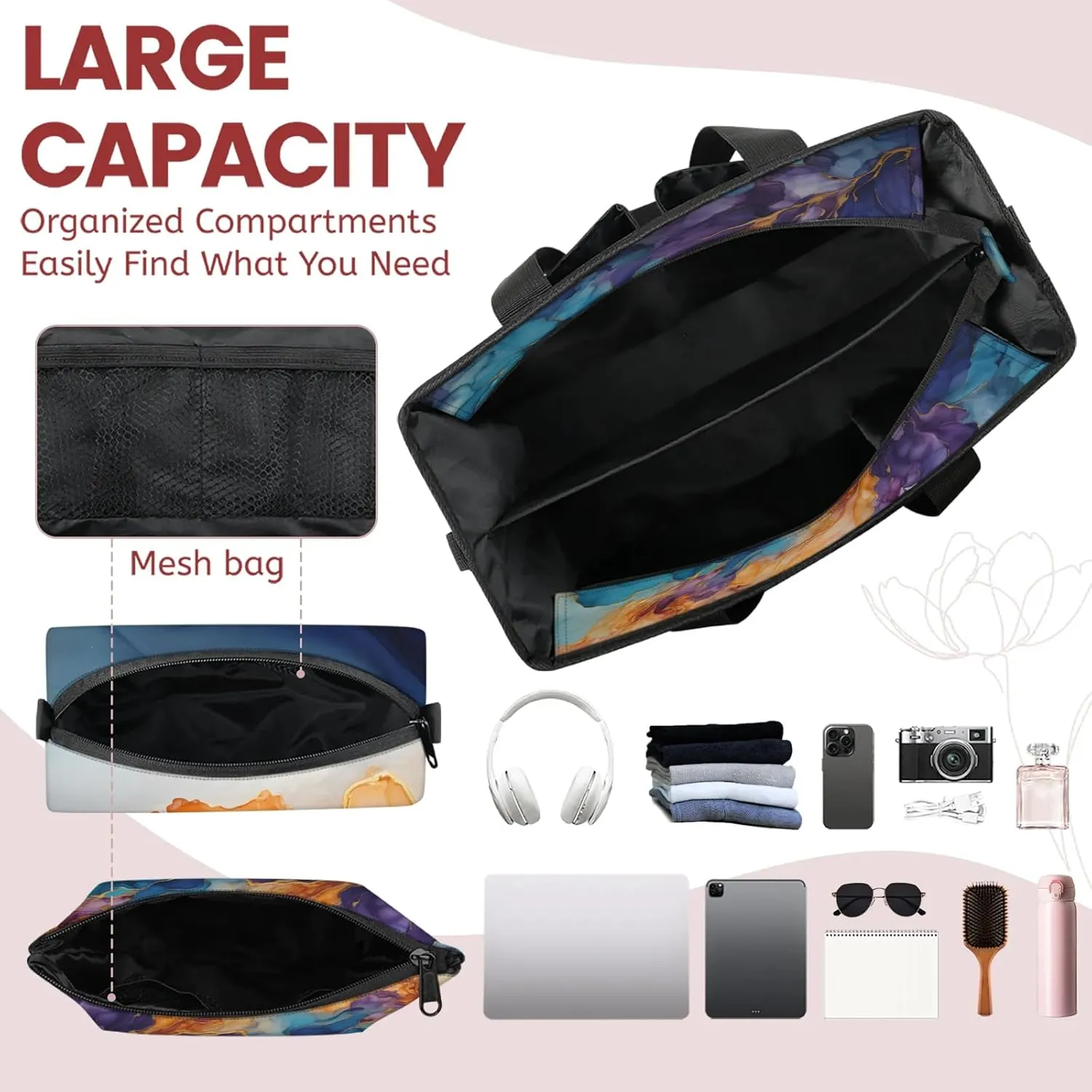 Women Fashion Tote Bag Wallet Shoulder Bags Set 3PCS Top Handle Satchel Purse Large Zippered Handbag Daily Use