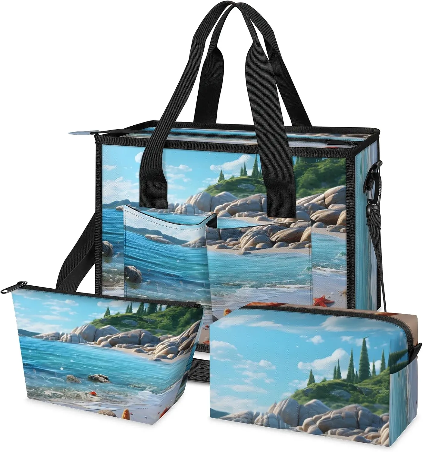 Women Fashion Tote Bag Wallet Shoulder Bags Set 3PCS Top Handle Satchel Purse Large Zippered Handbag Daily Use