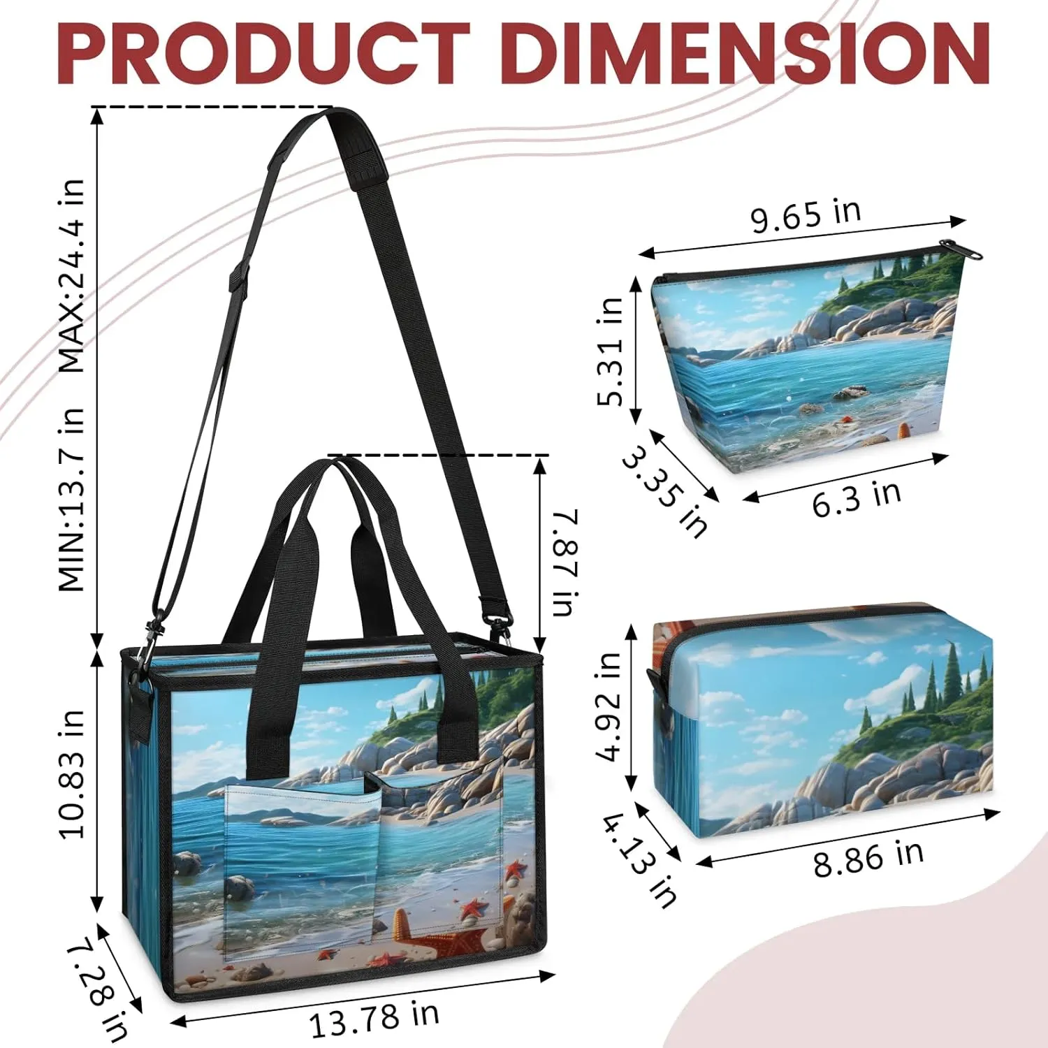Women Fashion Tote Bag Wallet Shoulder Bags Set 3PCS Top Handle Satchel Purse Large Zippered Handbag Daily Use