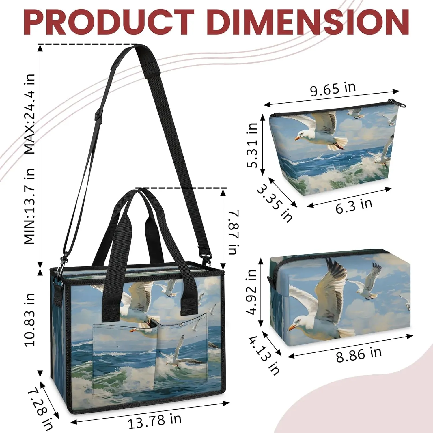 Women Fashion Tote Bag Wallet Shoulder Bags Set 3PCS Top Handle Satchel Purse Large Zippered Handbag Daily Use