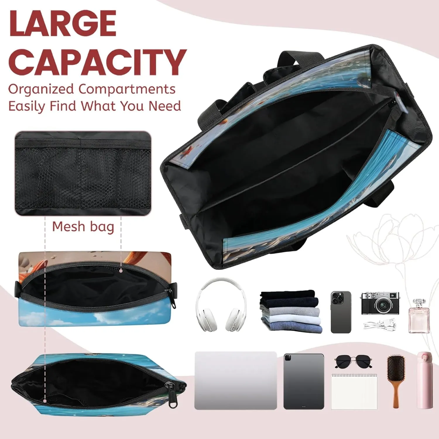 Women Fashion Tote Bag Wallet Shoulder Bags Set 3PCS Top Handle Satchel Purse Large Zippered Handbag Daily Use