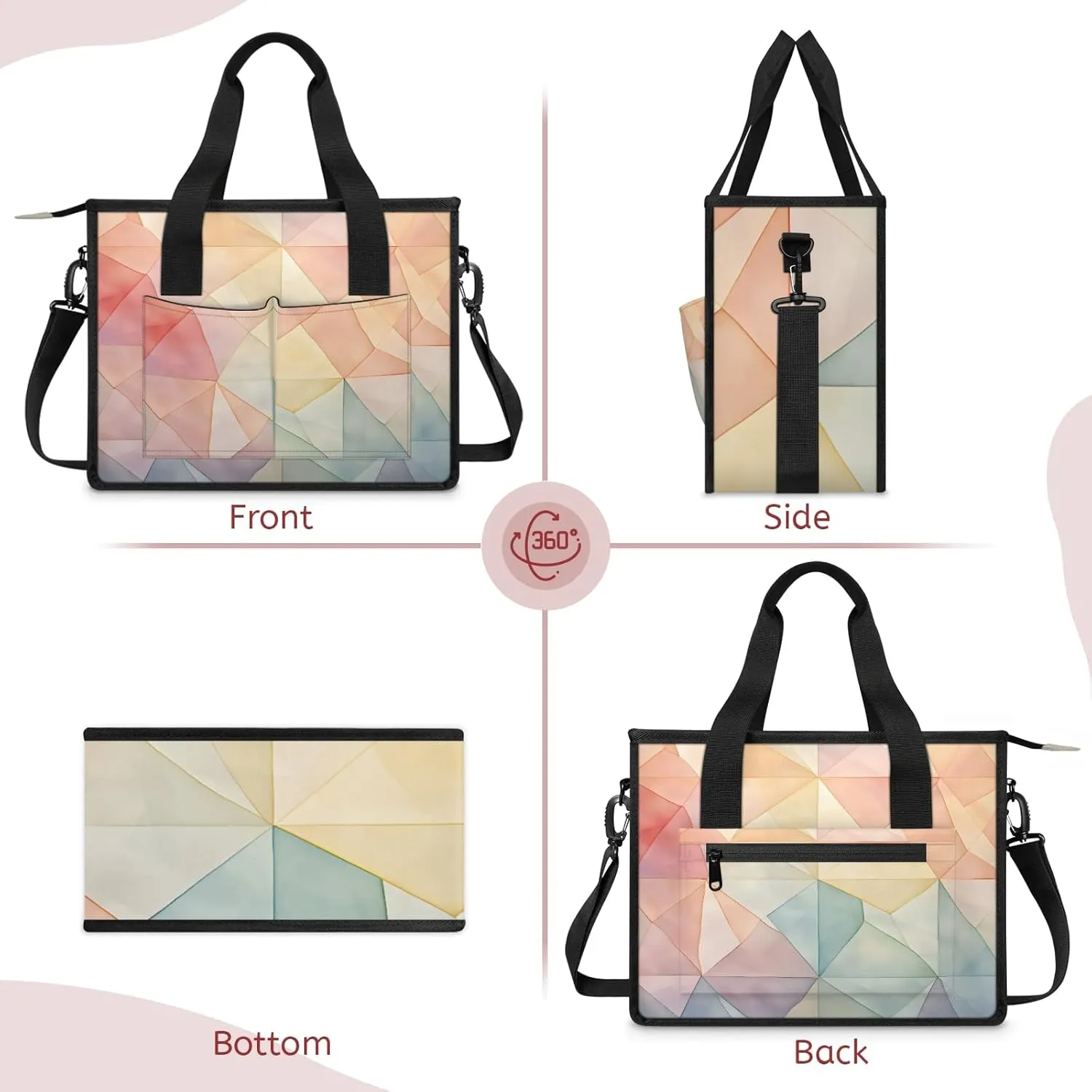 Women Fashion Tote Bag Wallet Shoulder Bags Set 3PCS Top Handle Satchel Purse Large Zippered Handbag Daily Use