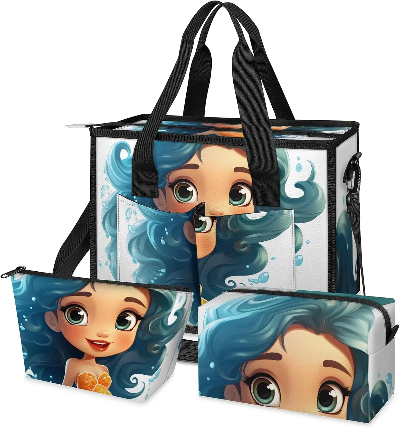 Women Fashion Tote Bag Wallet Shoulder Bags Set 3PCS Top Handle Satchel Purse Large Zippered Handbag Daily Use