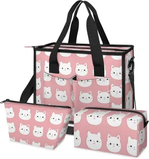 Women Fashion Tote Bag Wallet Shoulder Bags Set 3PCS Top Handle Satchel Purse Large Zippered Handbag Daily Use