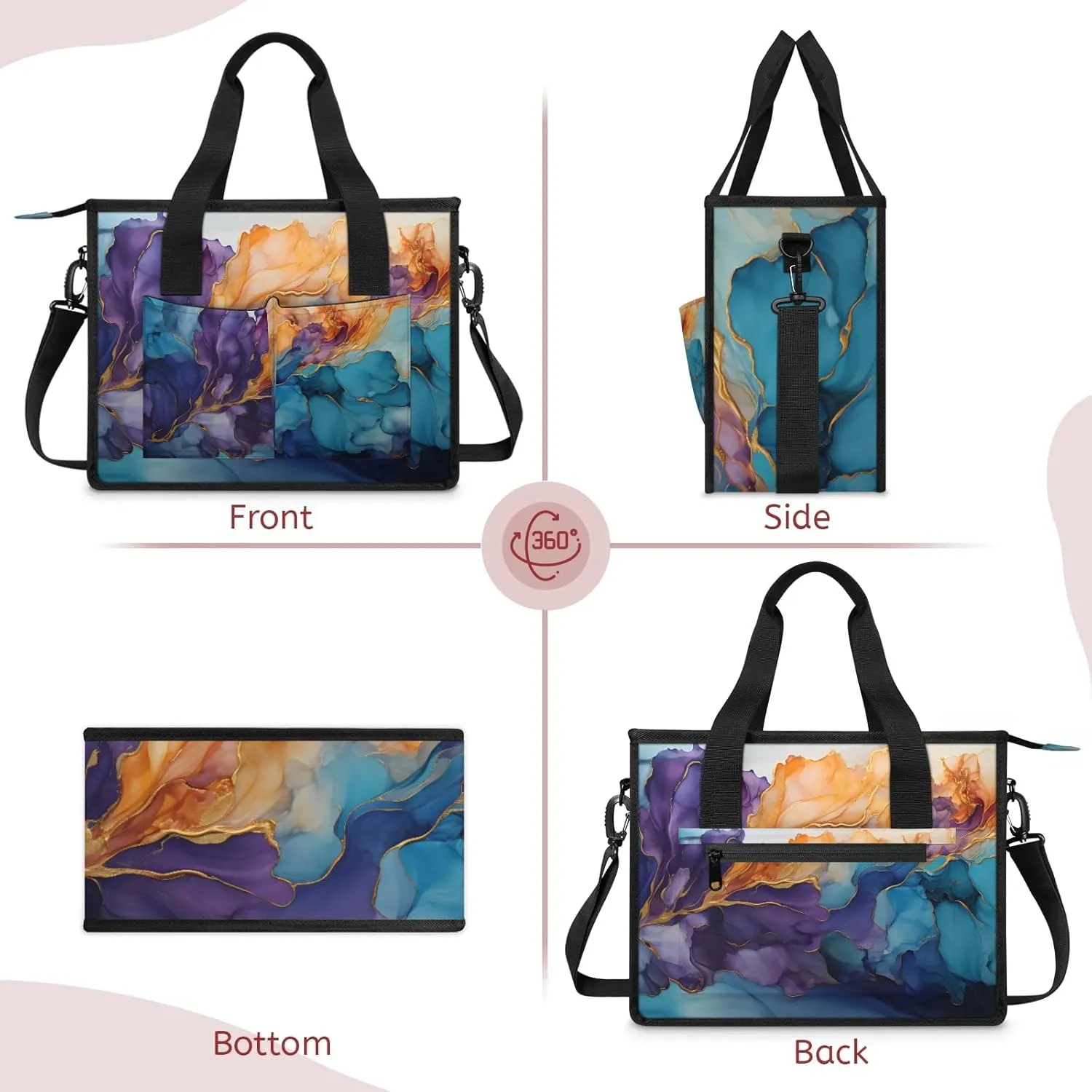 Women Fashion Tote Bag Wallet Shoulder Bags Set 3PCS Top Handle Satchel Purse Large Zippered Handbag Daily Use