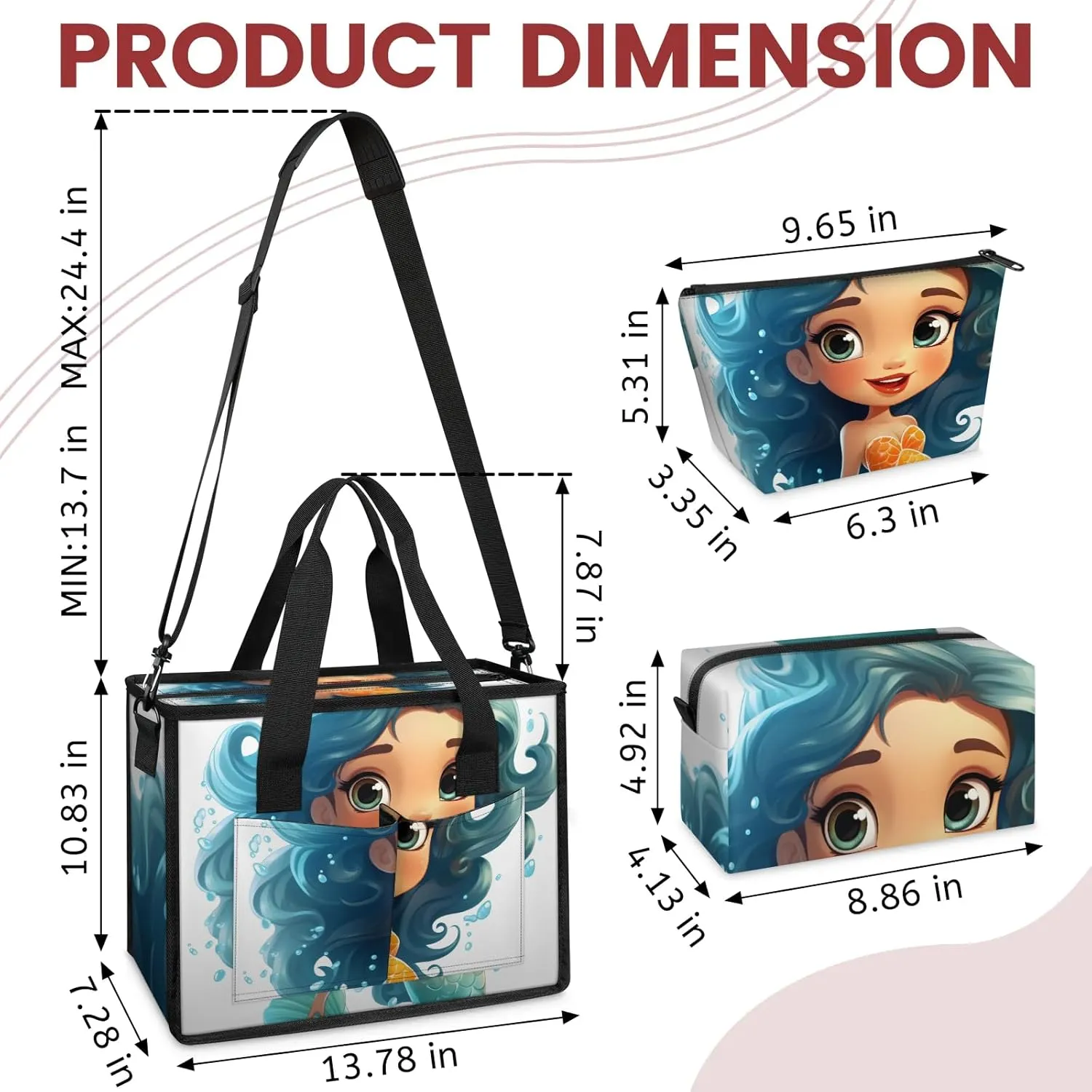 Women Fashion Tote Bag Wallet Shoulder Bags Set 3PCS Top Handle Satchel Purse Large Zippered Handbag Daily Use