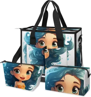 Women Fashion Tote Bag Wallet Shoulder Bags Set 3PCS Top Handle Satchel Purse Large Zippered Handbag Daily Use