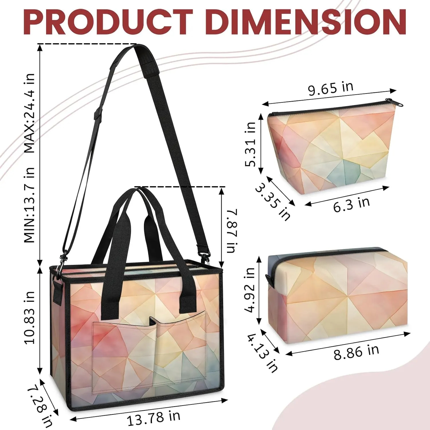 Women Fashion Tote Bag Wallet Shoulder Bags Set 3PCS Top Handle Satchel Purse Large Zippered Handbag Daily Use
