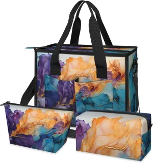 Women Fashion Tote Bag Wallet Shoulder Bags Set 3PCS Top Handle Satchel Purse Large Zippered Handbag Daily Use