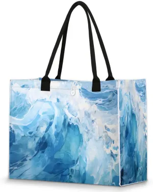 Womens Birthday Gifts Tote Bag Beach Waves Ocean Beach Bags for Women Handbags