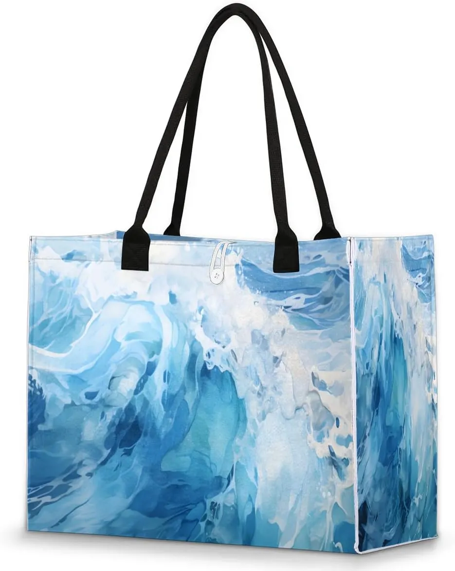 Womens Birthday Gifts Tote Bag Beach Waves Ocean Beach Bags for Women Handbags
