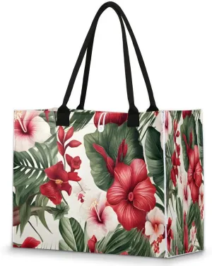 Womens Birthday Gifts Tote Bag Tropical Leaves Beach Bags for Women Handbags