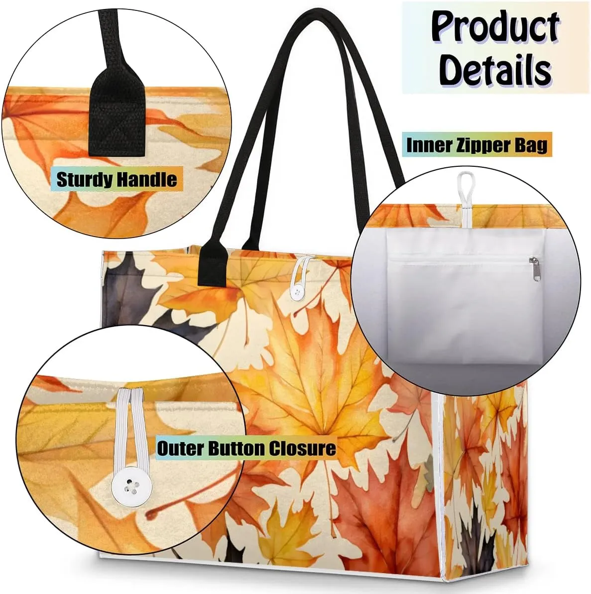 Womens Birthday Gifts Tote Bag Tropical Leaves Beach Bags for Women Handbags