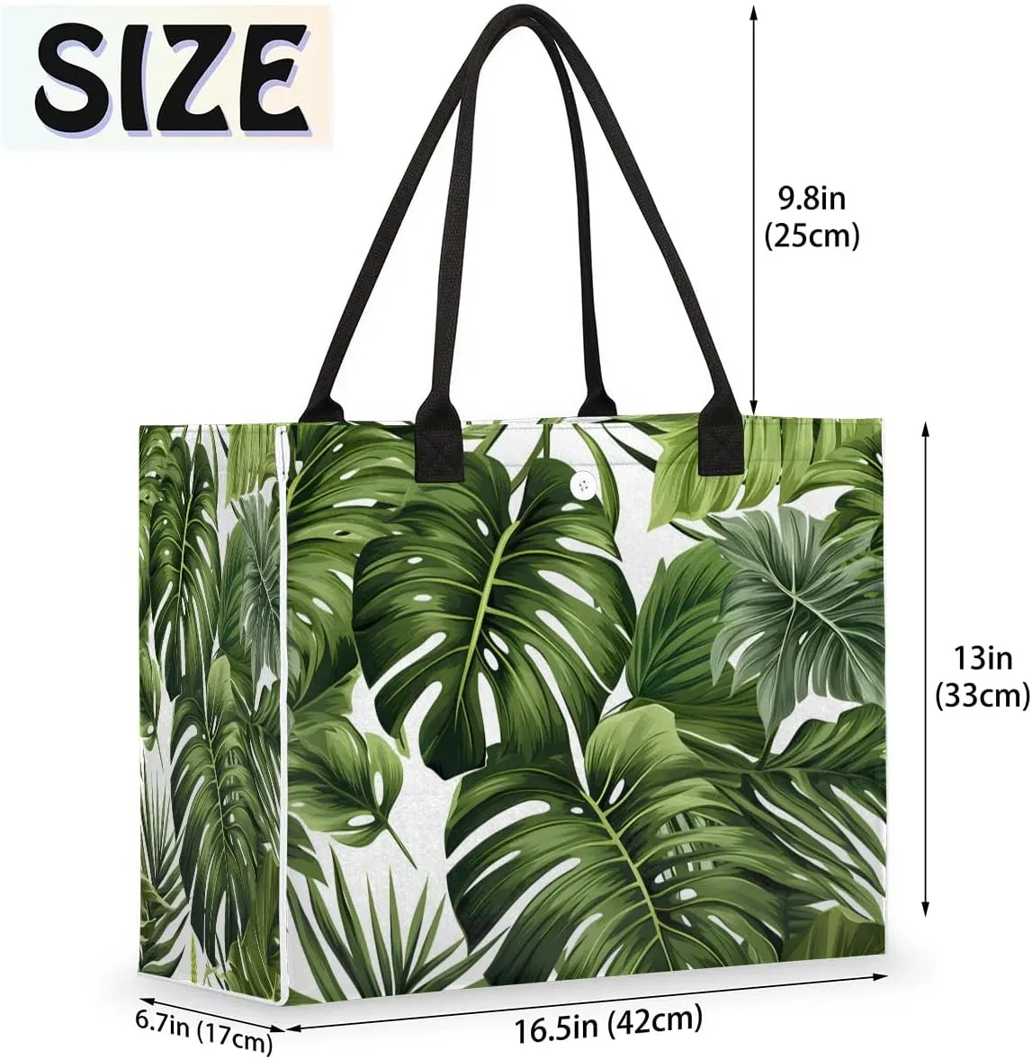 Womens Birthday Gifts Tote Bag Tropical Leaves Beach Bags for Women Handbags