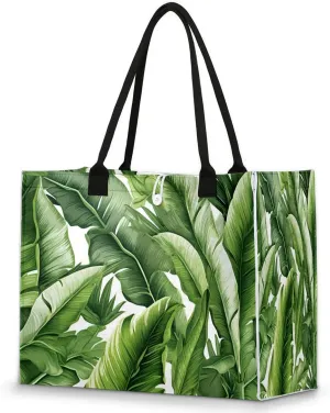 Womens Birthday Gifts Tote Bag Tropical Leaves Beach Bags for Women Handbags