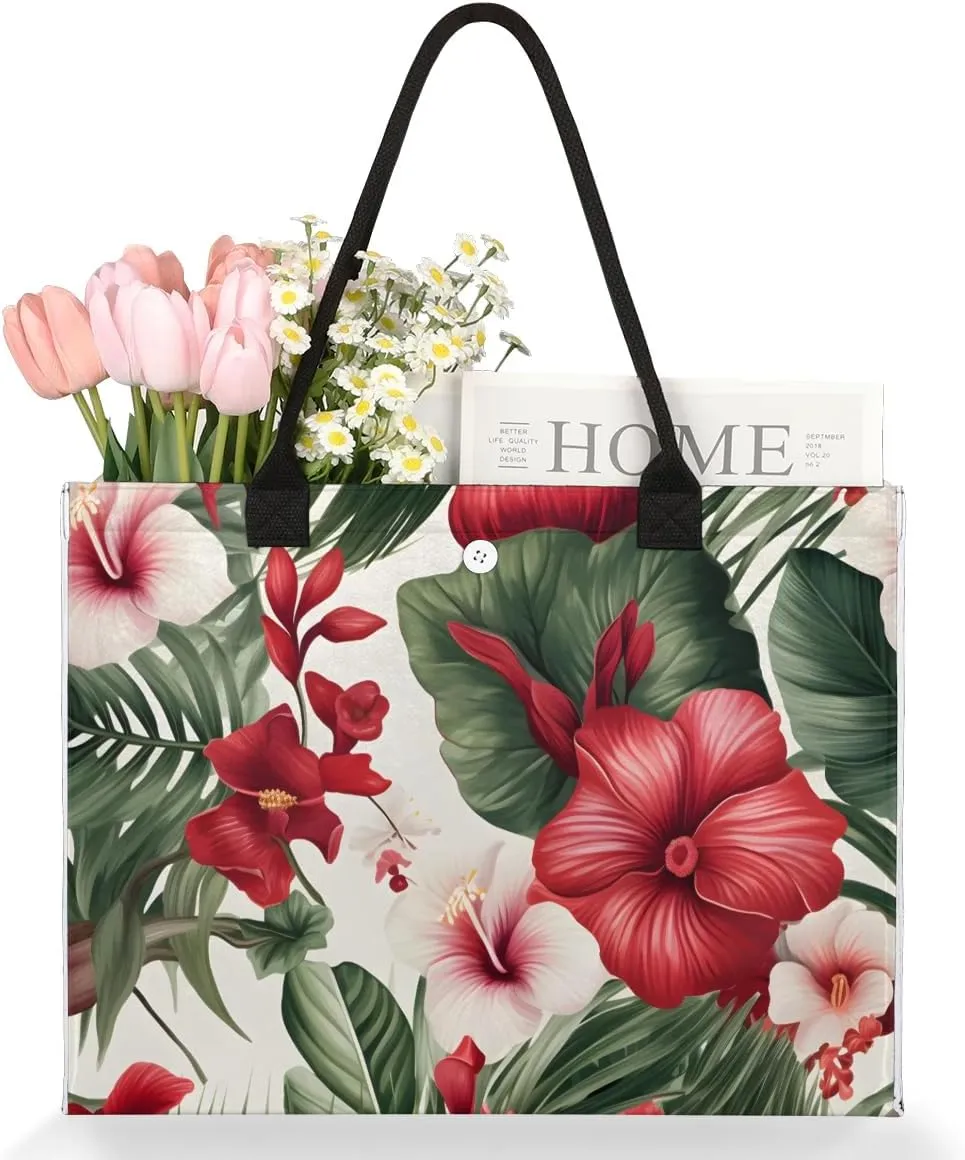 Womens Birthday Gifts Tote Bag Tropical Leaves Beach Bags for Women Handbags