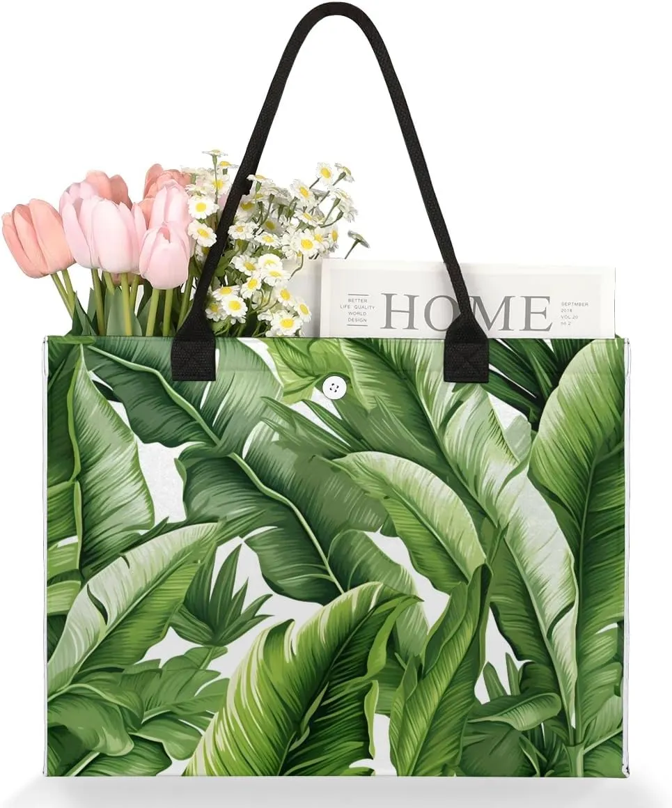 Womens Birthday Gifts Tote Bag Tropical Leaves Beach Bags for Women Handbags